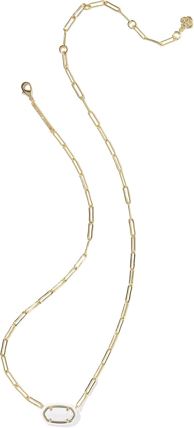 image:imageKendra Scott Elisa Enamel Frame Paperclip Necklace Fashion Jewelry for WomenWHITE MOTHER OF PEARL