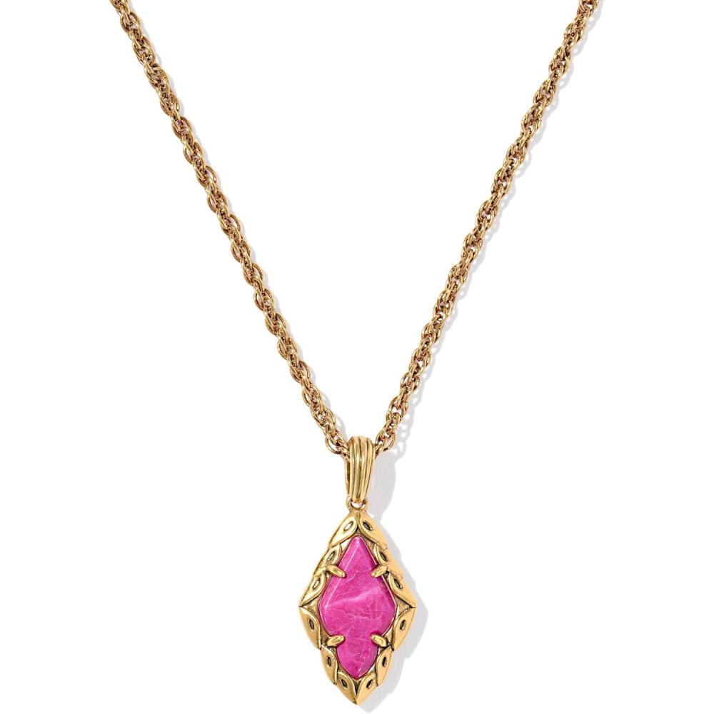 image:imageKendra Scott Adeline Short Pendant Necklace Fashion Jewelry for WomenDARK FUCHSIA VARIEGATED MAGNESITE
