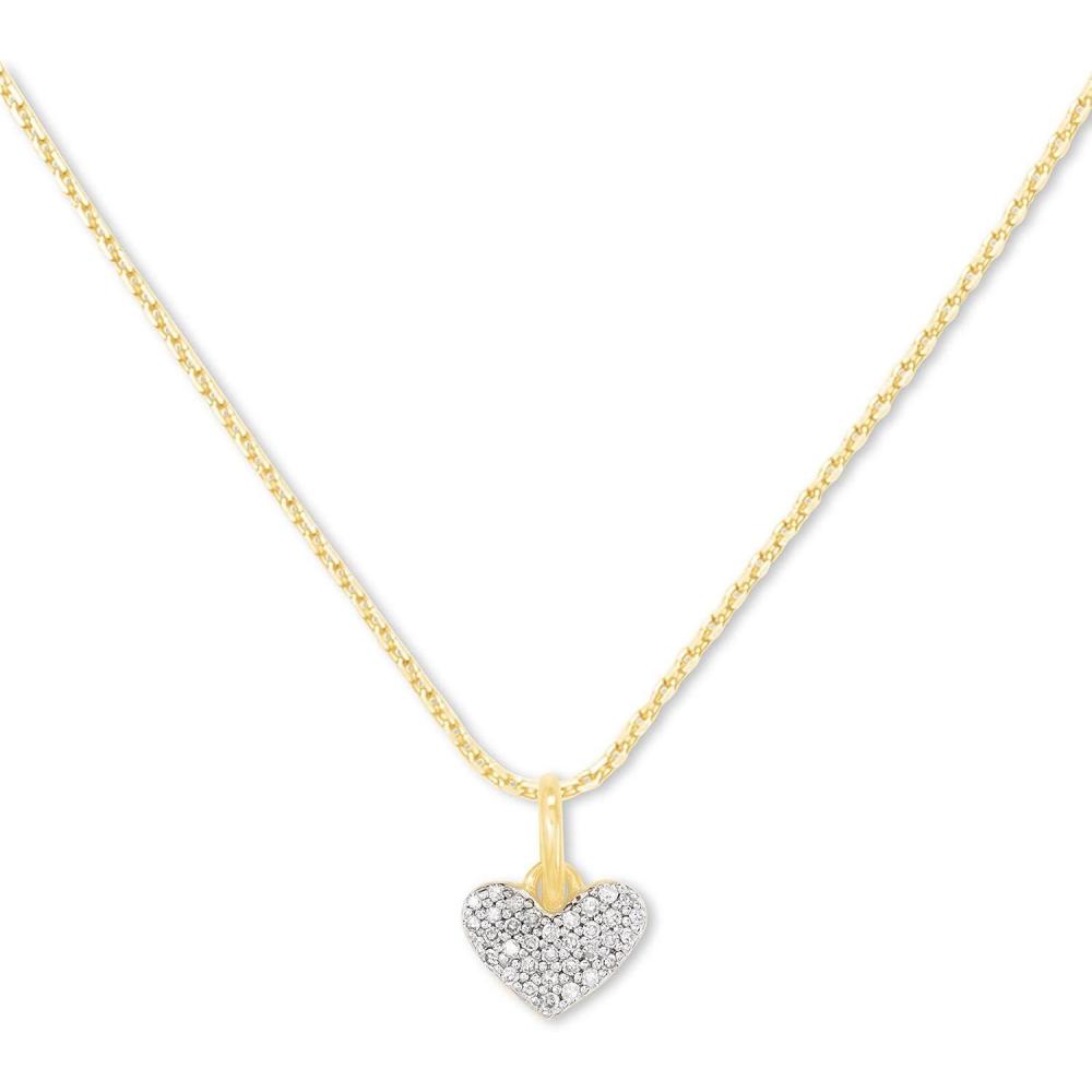 image:imageKendra Scott Ari Pave Heart 18k Gold Vermeil Charm Necklace in White Diamond Fine Jewelry for Women