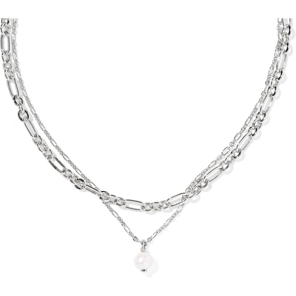 image:imageKendra Scott Ashton Multi Strand Necklace RhodiumPlated Brass Fashion Jewelry for Women Freshwater Cultured Pearl