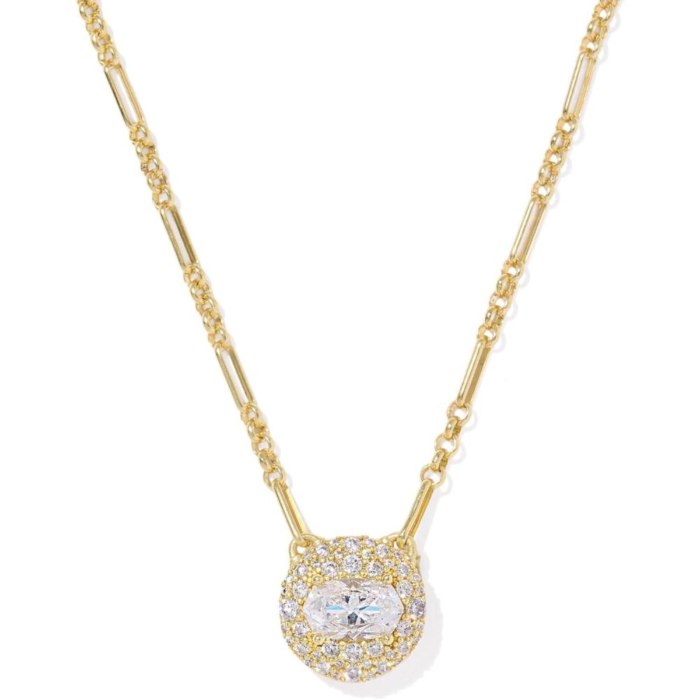 image:imageKendra Scott Bella Short Pendant Necklace Fashion Jewelry for WomenGOLD  WHITE CZ