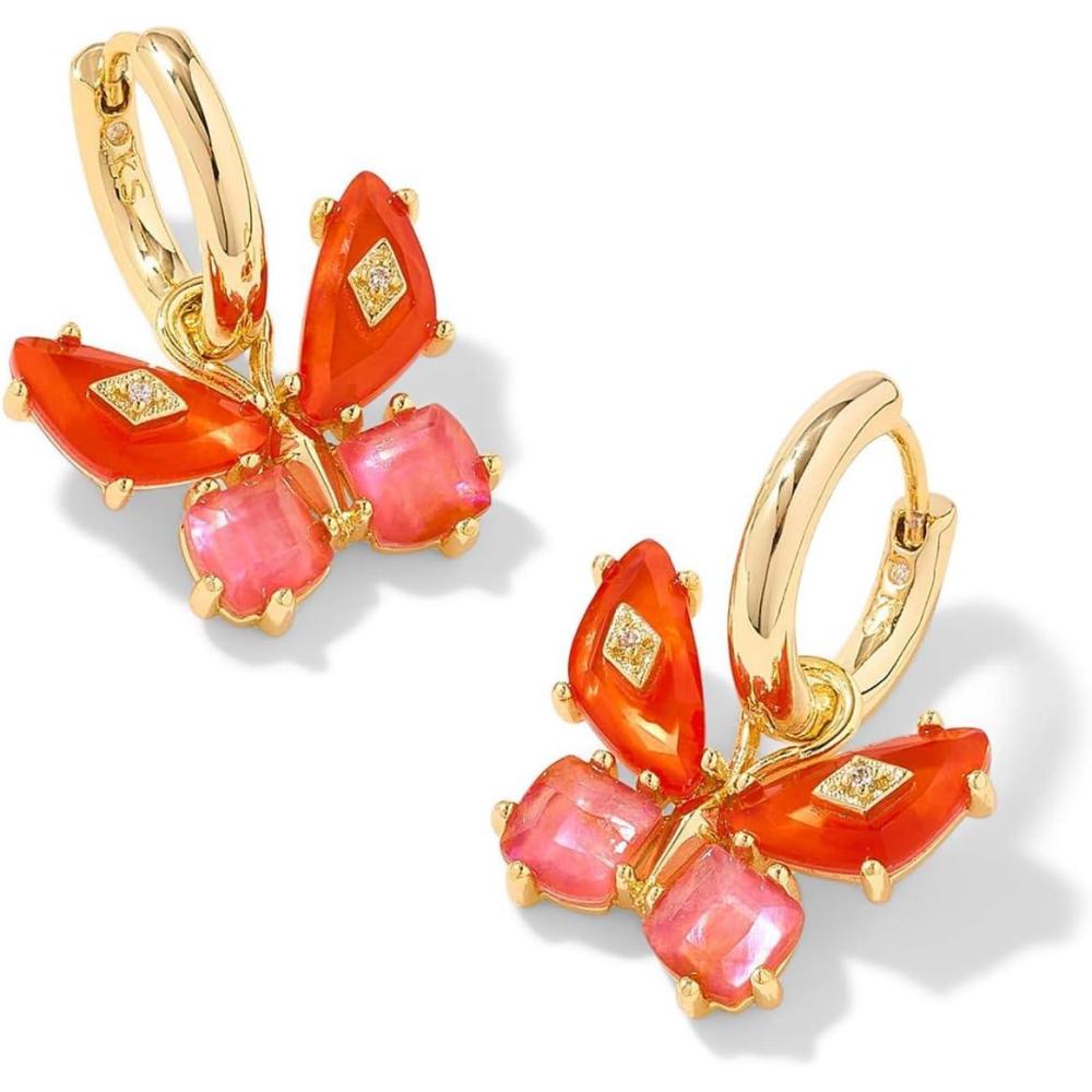 image:imageKendra Scott Bianca Butterfly Huggie Earrings Fashion Jewelry for WomenGold Orange Mix
