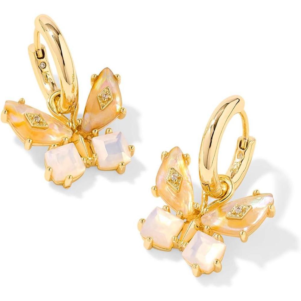 image:imageKendra Scott Bianca Butterfly Huggie Earrings Fashion Jewelry for WomenIRIDESCENT WHITE MIX