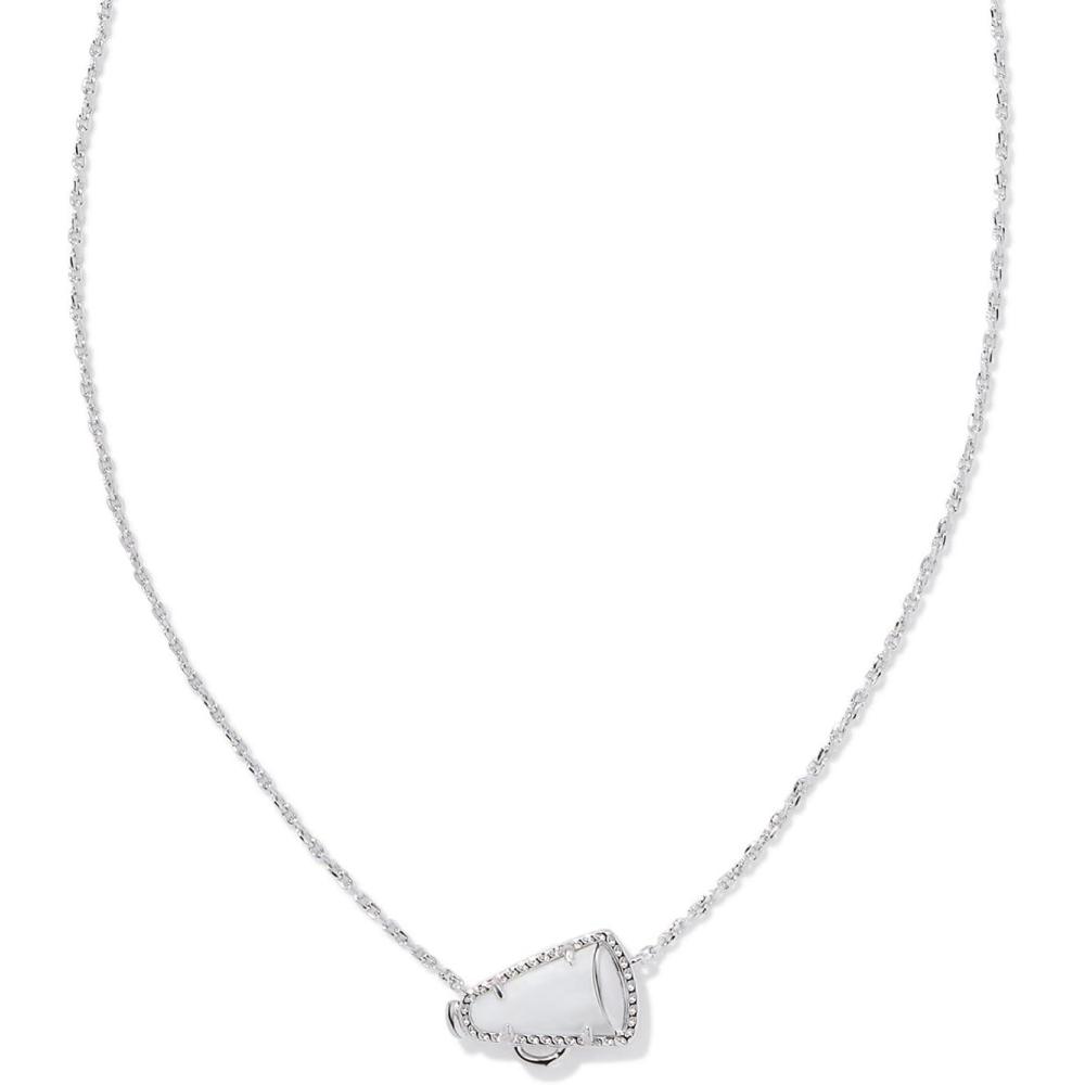 image:imageKendra Scott Cheer Short Pendant Necklace Fashion Jewelry for WomenRHODIUM WHITE MOTHER OF PEARL