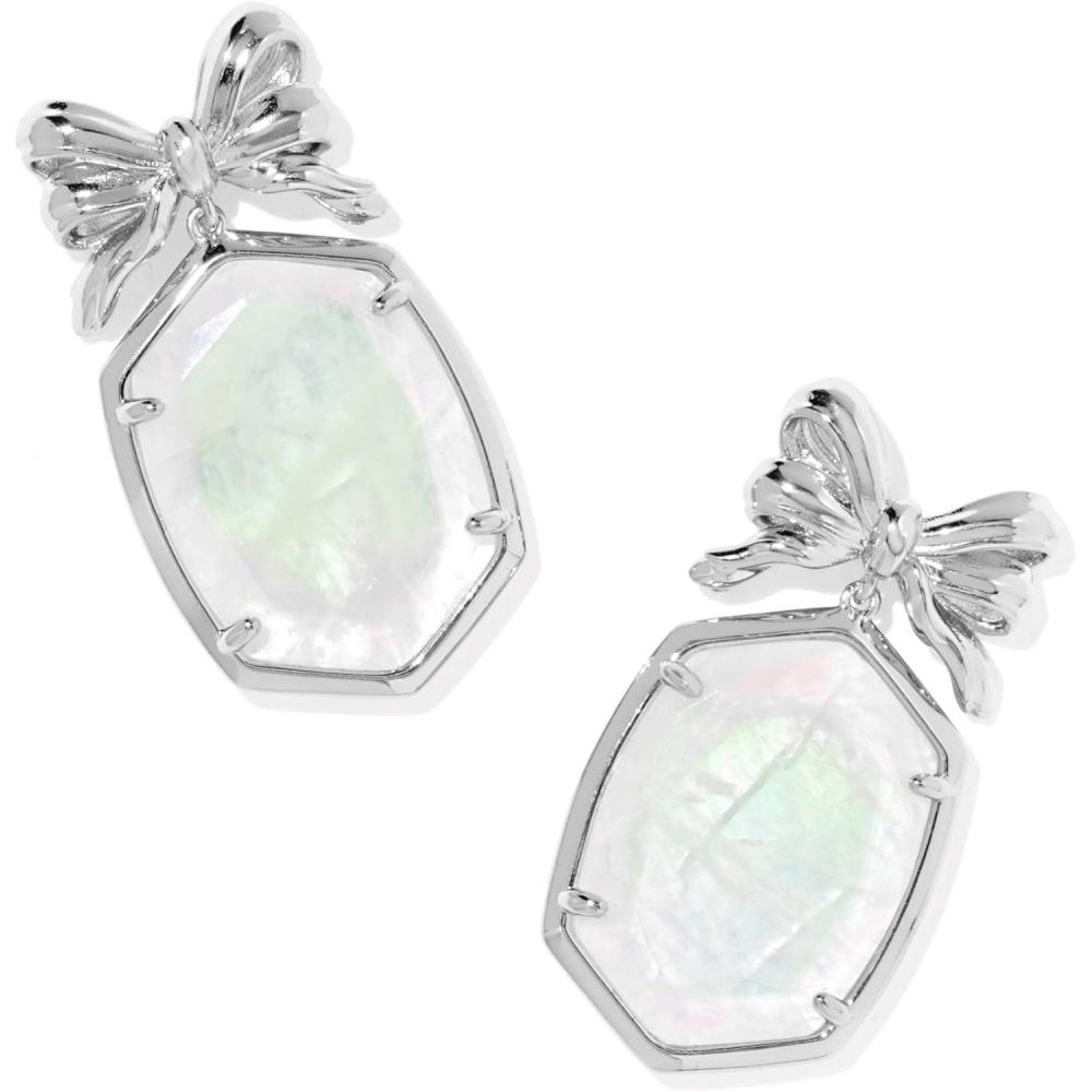image:imageKendra Scott Daphne Bow Drop Earrings Fashion Jewelry for WomenRHODIUM IRIDESCENT CRYSTAL IVORY ILLUSION