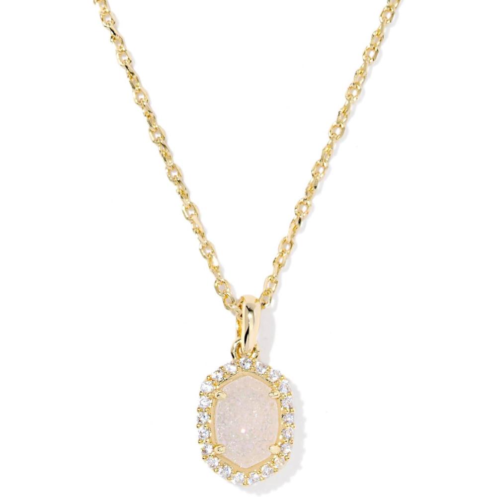 image:imageKendra Scott Daphne Crystal Frame Short Pendant Necklace Fashion Jewelry for WomenGOLD  IRIDESCENT DRUSY