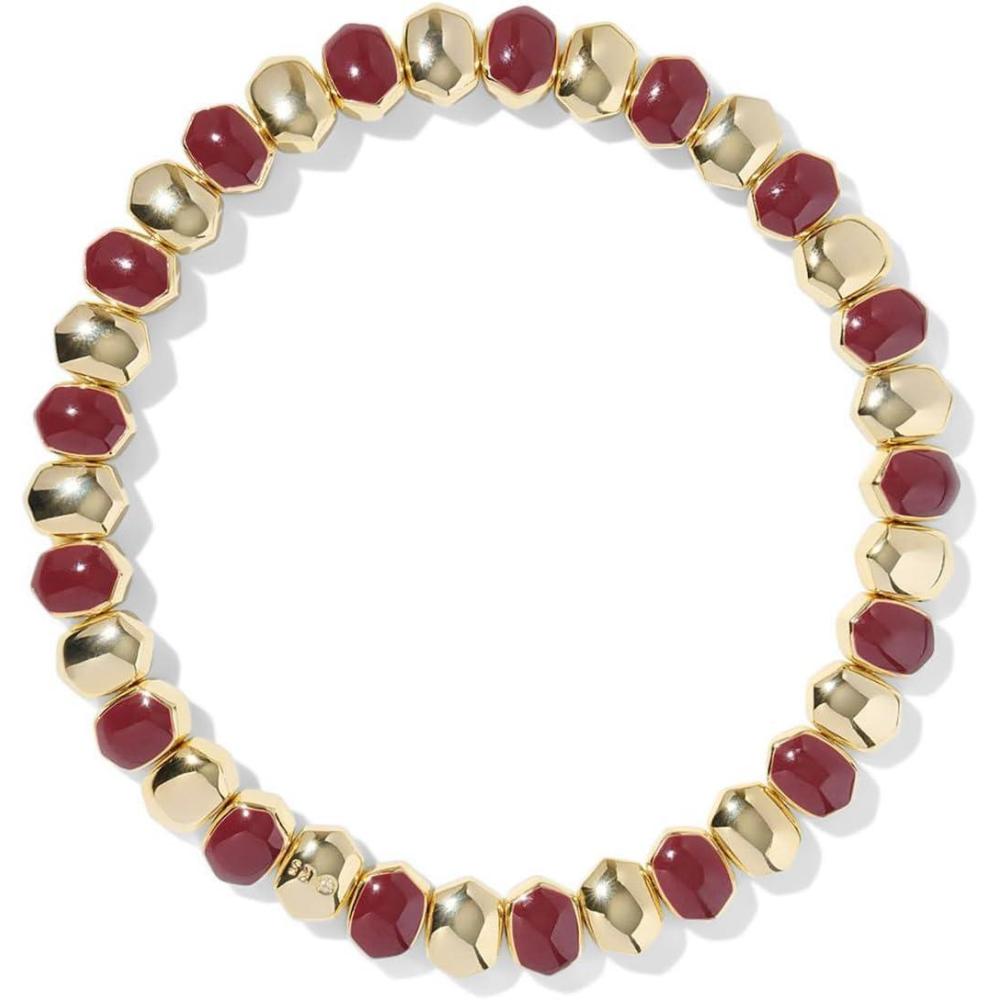 image:imageKendra Scott Daphne Enamel Stretch Bracelet Fashion Jewelry for WomenGold Burgundy Enamel