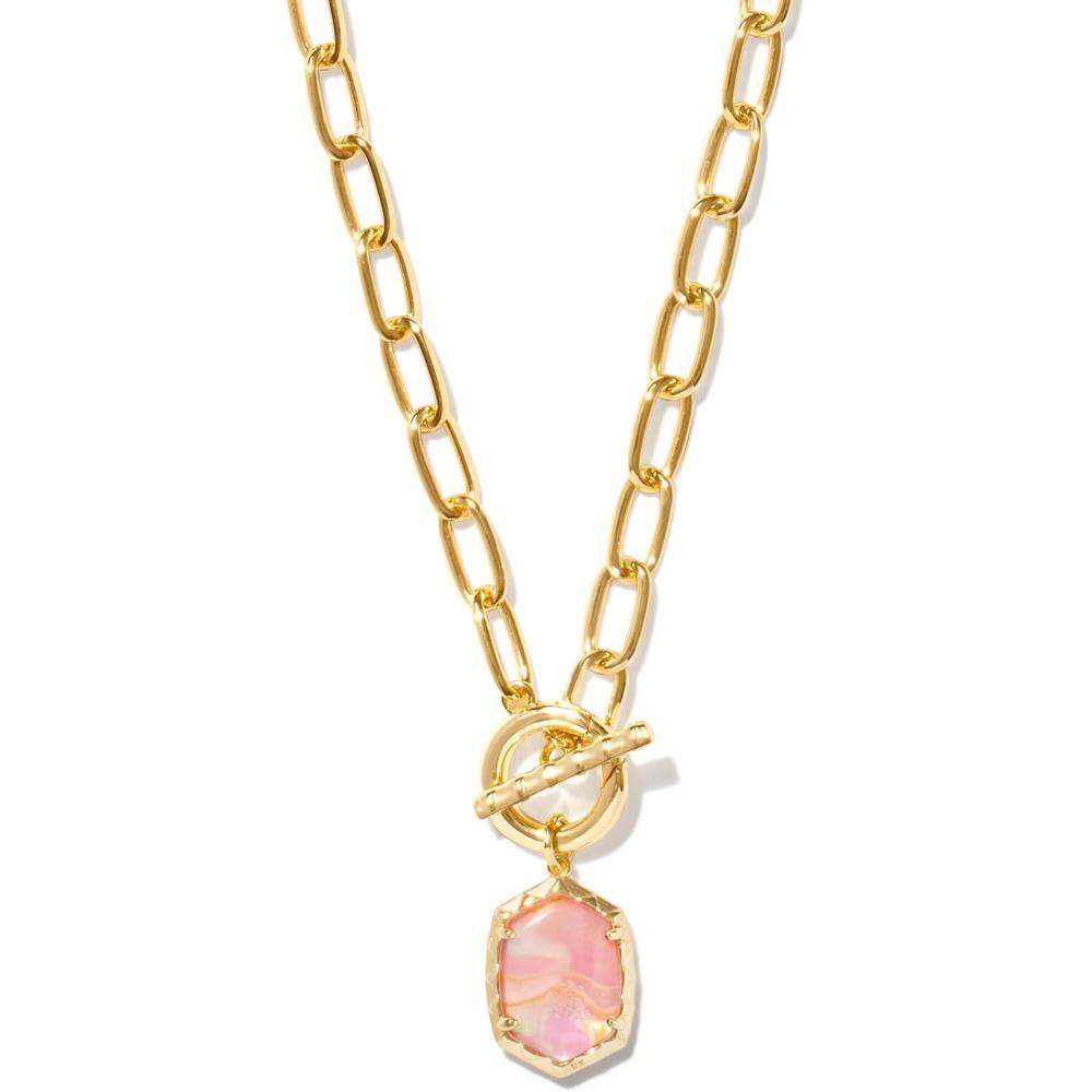 image:imageKendra Scott Daphne Link And Chain Necklace Fashion Jewelry for WomenLIGHT PINK IRIDESCENT ABALONE