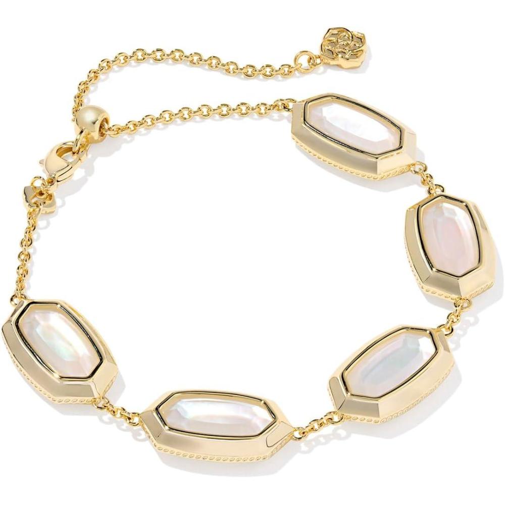 image:imageKendra Scott Elaina Bezel Delicate Chain Bracelet Fashion Jewelry for WomenGOLD  IVORY MOTHER OF PEARL
