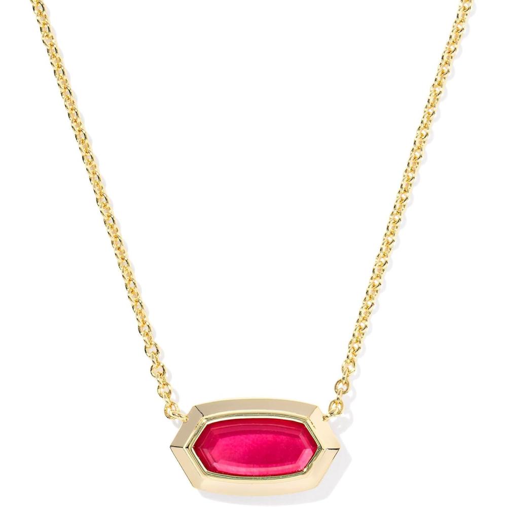 image:imageKendra Scott Elisa Bezel Short Pendant Necklace Fashion Jewelry for WomenGOLD  CARMINE RED ILLUSION