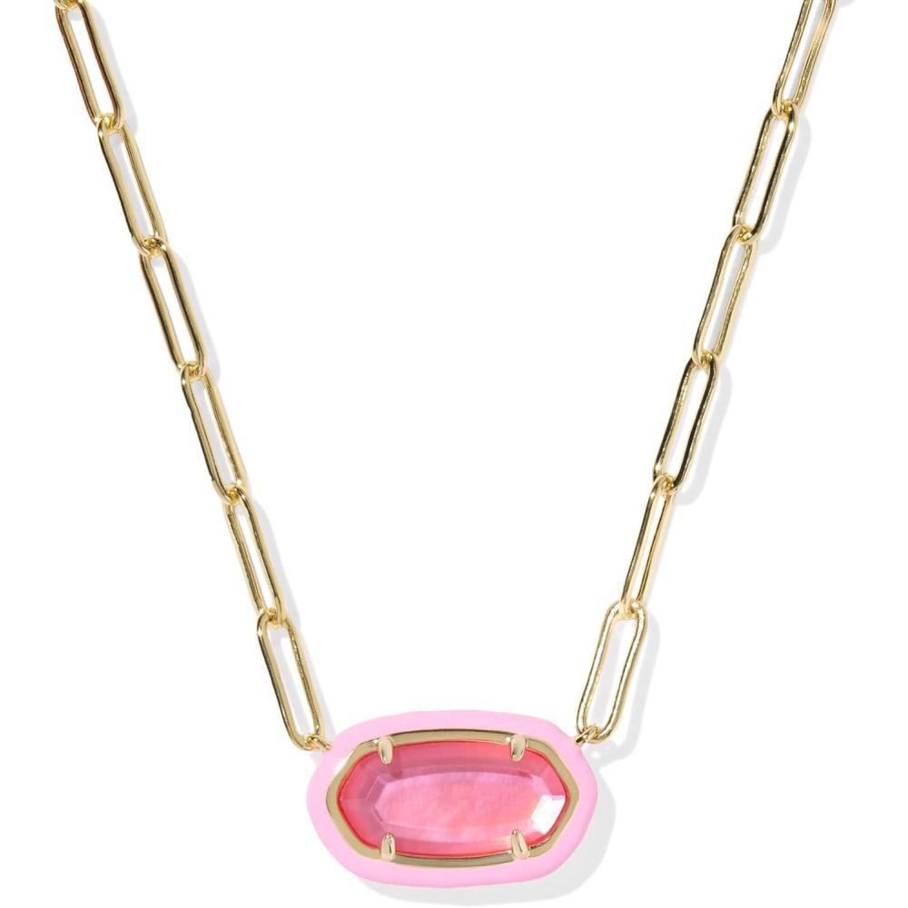 image:imageKendra Scott Elisa Enamel Frame Paperclip Necklace Fashion Jewelry for WomenBRIGHT PINK ILLUSION