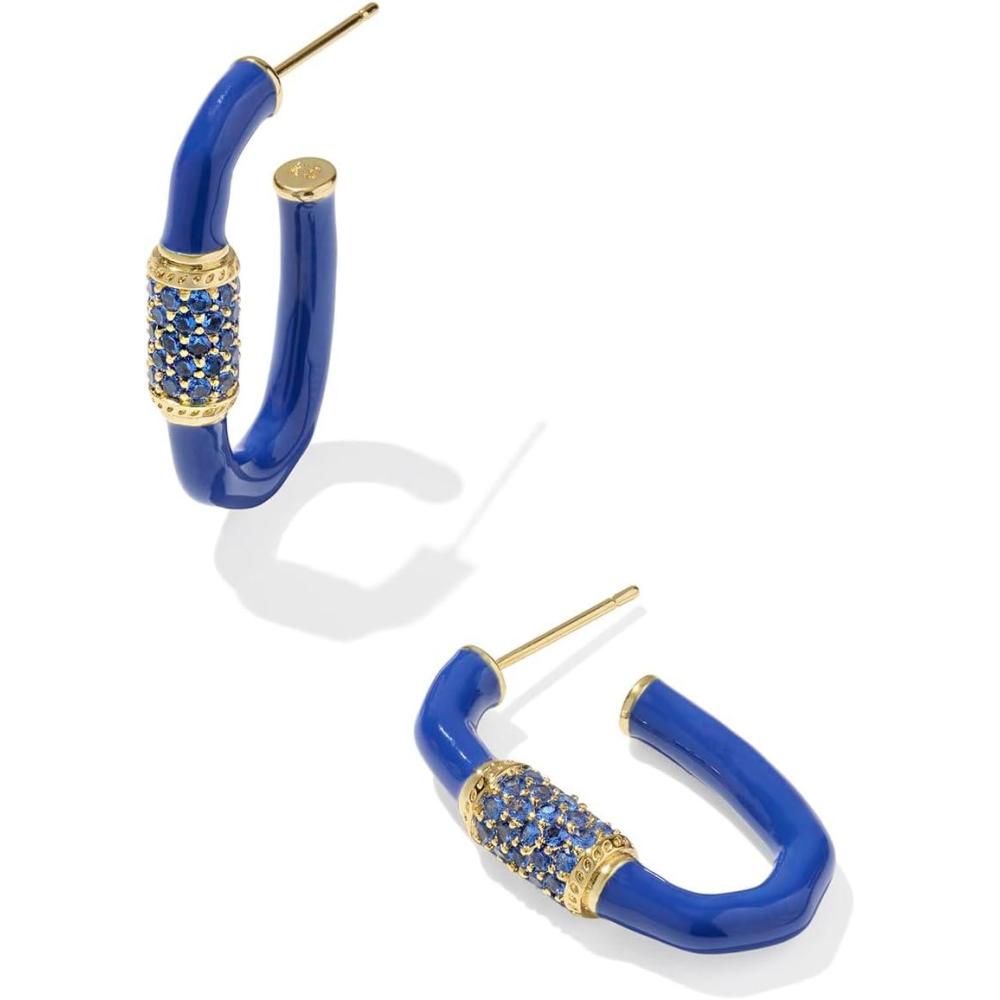 image:imageKendra Scott Emery Enamel Hoop Earrings Fashion Jewelry for WomenGOLD COBALT MIX