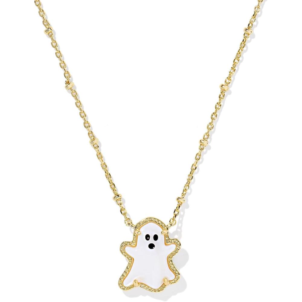 image:imageKendra Scott Ghost Short Pendant Necklace 14K GoldPlated Brass Fashion Jewelry for Women White Mop