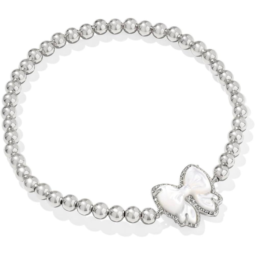 image:imageKendra Scott Haley Bow Stretch Bracelet Fashion Jewelry for WomenRHODIUM IVORY MOTHER OF PEARL