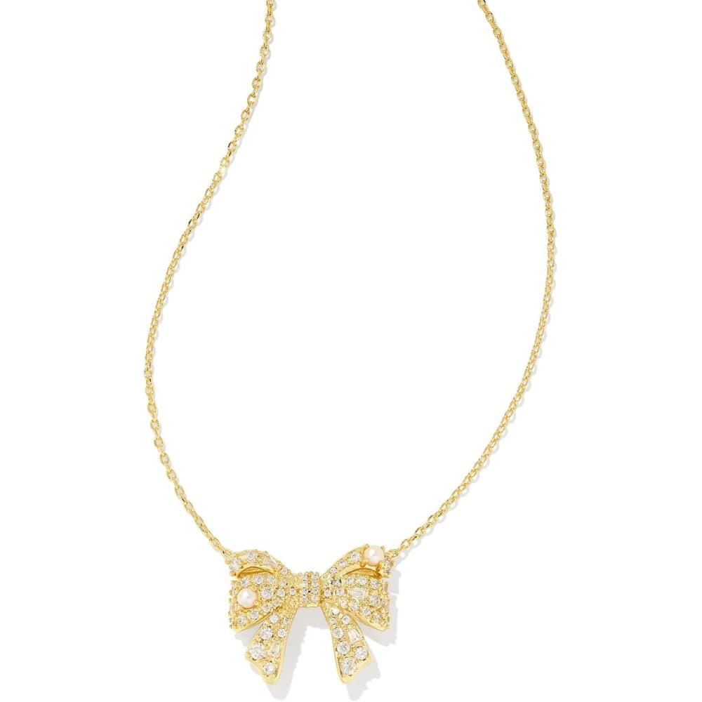 image:imageKendra Scott Krista Bow Short Pendant Necklace Fashion Jewelry for WomenGOLD WHITE MIX