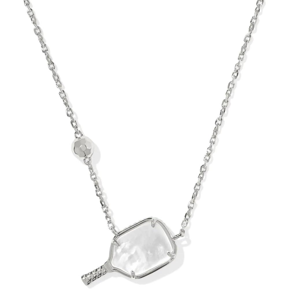 image:imageKendra Scott Pickleball Short Pendant Necklace Fashion Jewelry for WomenRHODIUM IVORY MOTHER OF PEARL