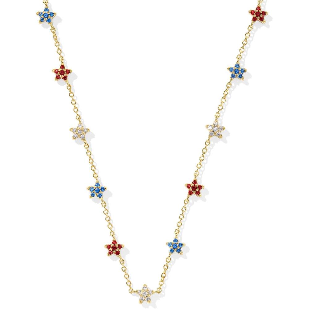 image:imageKendra Scott Sierra Star Crystal Strand Necklace Fashion Jewelry for WomenGOLD RED WHITE BLUE MIX