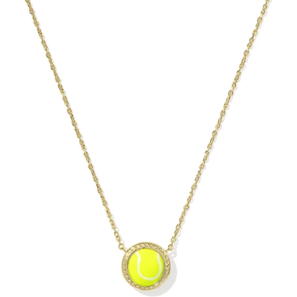 image:imageKendra Scott Tennis Short Pendant Necklace Fashion Jewelry for WomenGOLD CHARTREUSE MAGNESITE