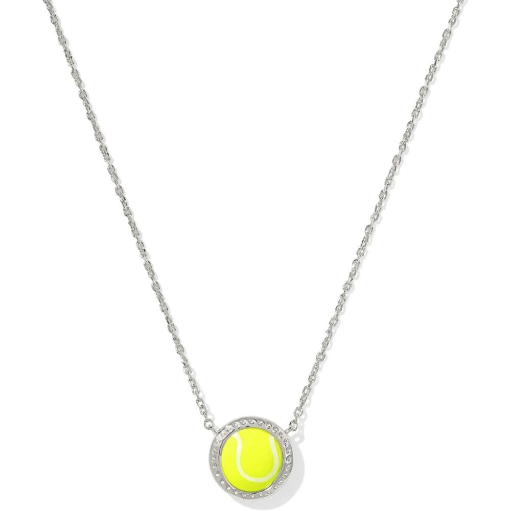 image:imageKendra Scott Tennis Short Pendant Necklace Fashion Jewelry for WomenRHODIUM  CHARTREUSE MAGNESITE