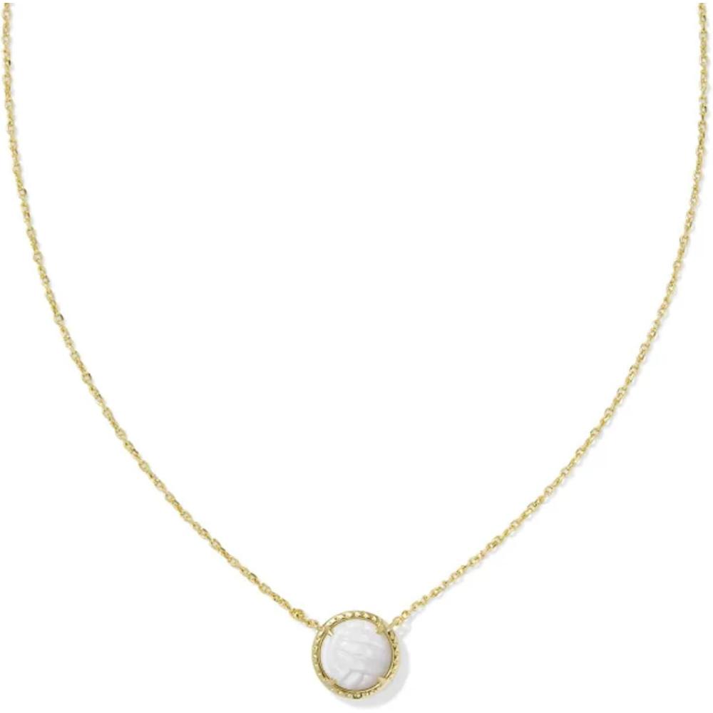 image:imageKendra Scott Volleyball Pendant Necklace Fashion Jewelry for WomenGOLD WHITE MOTHER OF PEARL