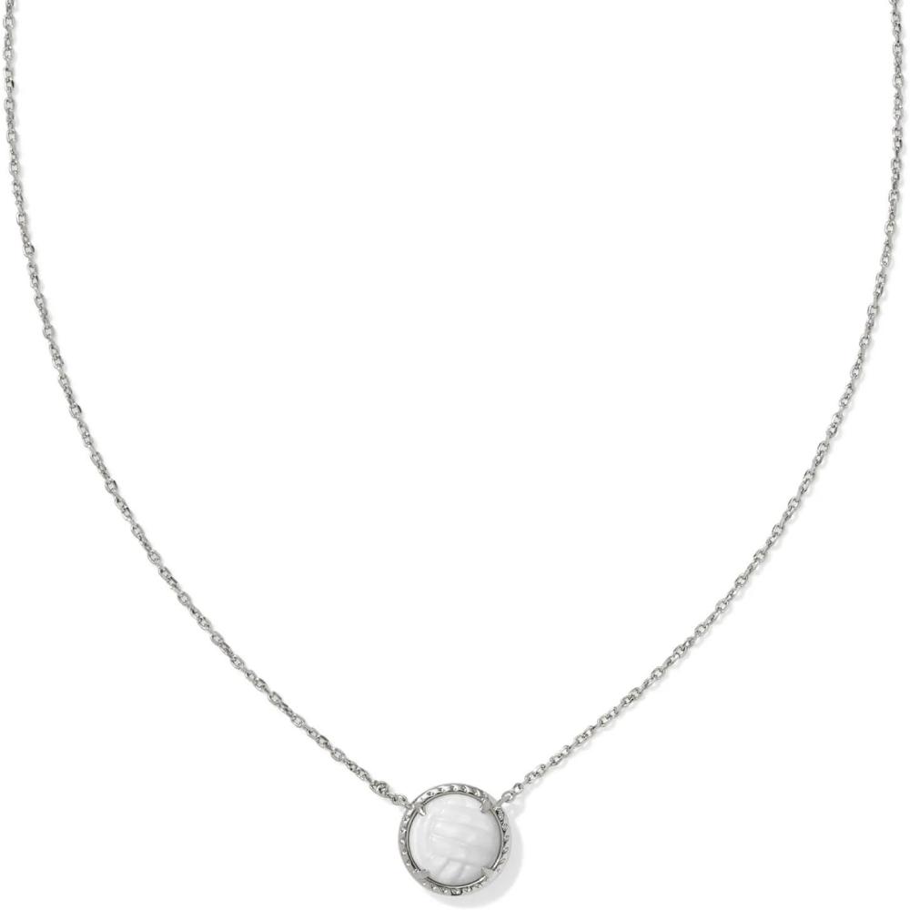 image:imageKendra Scott Volleyball Pendant Necklace Fashion Jewelry for WomenRHODIUM WHITE MOTHER OF PEARL