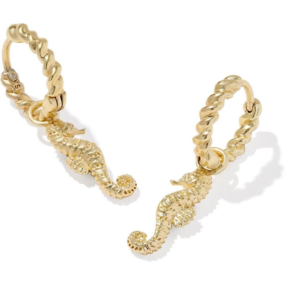 image:imageKendra Scott Womens Seahorse Huggie EarringsGOLD METAL