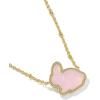 Kendra Scott Bunny Short Pendant Necklace, Fashion Jewelry for Women(GOLD-MATTE BLUSH PINK DICHROIC GLASS)