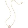Kendra Scott Bunny Short Pendant Necklace, Fashion Jewelry for Women(GOLD-MATTE BLUSH PINK DICHROIC GLASS)