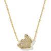 Kendra Scott Bunny Short Pendant Necklace, Fashion Jewelry for Women(GOLD-MATTE LIGHT BLUE DICHROIC GLASS)