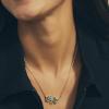 Kendra Scott Checkered Flag Pendant Necklace, Fashion Jewelry for Women(GOLD-WHITE MOTHER OF PEARL)