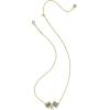 Kendra Scott Checkered Flag Pendant Necklace, Fashion Jewelry for Women(GOLD-WHITE MOTHER OF PEARL)