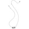 Kendra Scott Checkered Flag Pendant Necklace, Fashion Jewelry for Women(RHODIUM-WHITE MOTHER OF PEARL)