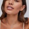 Kendra Scott Cross Crystal Pendant Necklace, Fashion Jewelry for Women(RHODIUM – WHITE CRYSTAL)