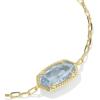 Kendra Scott Elaina Luxe Chain Bracelet, Fashion Jewelry for Women(GOLD-LIGHT BLUE CUBIC ZIRCONIA)