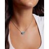 Kendra Scott Elisa Bezel Short Pendant Necklace, Fashion Jewelry for Women(RHODIUM – VARIEGATED INDIGO MAGNESITE)