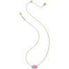 Kendra Scott Elisa Pave Frame Short Pendant Necklace, Fashion Jewelry for Women(GOLD – PINK OPALESCENT RESIN)