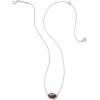 Kendra Scott Football Short Pendant Necklace, Fashion Jewelry for Women(RHODIUM – ORANGE GOLDSTONE)