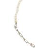 Kendra Scott Markie Half Chain Necklace, Fashion Jewelry for Women(RHODIUM-FRESHWATER CULTURED PEARL)
