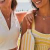Kendra Scott Pickleball Short Pendant Necklace, Fashion Jewelry for Women(RHODIUM – IVORY MOTHER OF PEARL)