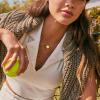 Kendra Scott Tennis Short Pendant Necklace, Fashion Jewelry for Women(RHODIUM – CHARTREUSE MAGNESITE)