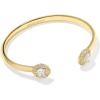 Kendra Scott Bella Cuff Bracelet, Fashion Jewelry for Women(GOLD – WHITE CZ)