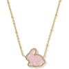 Kendra Scott Bunny Short Pendant Necklace, Fashion Jewelry for Women(GOLD-MATTE BLUSH PINK DICHROIC GLASS)