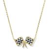 Kendra Scott Checkered Flag Pendant Necklace, Fashion Jewelry for Women(GOLD-WHITE MOTHER OF PEARL)