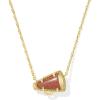 Kendra Scott Cheer Short Pendant Necklace, Fashion Jewelry for Women(Orange Goldstone)