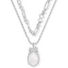Kendra Scott Daphne Bow Multi Strand Necklace, Fashion Jewelry for Women(RHODIUM – IRIDESCENT CRYSTAL IVORY ILLUSION)