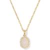 Kendra Scott Daphne Crystal Frame Short Pendant Necklace, Fashion Jewelry for Women(GOLD – IRIDESCENT DRUSY)