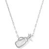 Kendra Scott Golf Short Pendant Necklace, Fashion Jewelry for Women(RHODIUM-IVORY MOTHER OF PEARL)