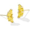Kendra Scott Lemon Stud Earrings, 14K Gold-Plated Brass, Fashion Jewelry for Women, Yellow Opalite Glass