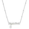Kendra Scott Mama Crystal Short Pendant Necklace, White Cubic Zirconia, Fashion Jewelry for Women