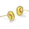 Kendra Scott Softball Stud Earring, Fashion Jewelry for Women(GOLD-CHARTREUSE MAGNESITE)